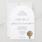 Faire-part de mariage de l'arbre d'amour des fleur (Devant)