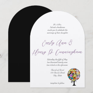 Faire-part de mariage de l'arbre d'amour des fleur
