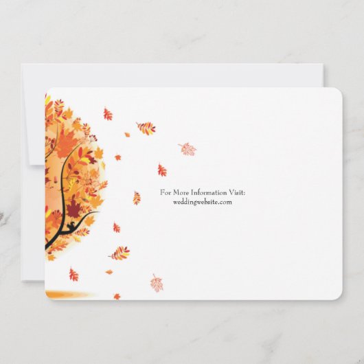 Faire-part de mariage de l'arbre d'automne (Dos)