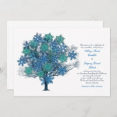Faire-part de mariage de l'arbre de snowflacon d'h (Devant / Derrière)