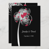 Faire-part de mariage de l'arbre Fireworks & Heart (Devant / Derrière)