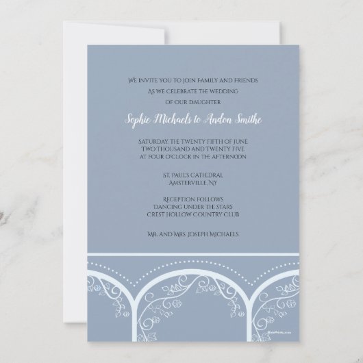 Faire-part de mariage de l'ardoise d'ouverture (Dos)