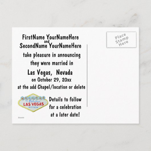 Faire-part de mariage de Las Vegas (Dos)