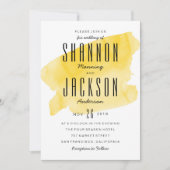 Faire-part de mariage de lavage à l'eau jaune (Devant)