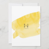 Faire-part de mariage de lavage à l'eau jaune (Dos)