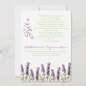 Faire-part de mariage de lavande (Dos)