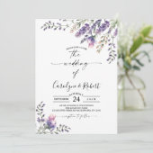 Faire-part de mariage de lavande (Debout devant)
