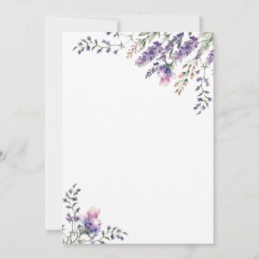 Faire-part de mariage de lavande (Dos)