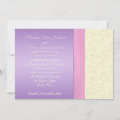 Faire-part de mariage de lavande, de rose et (Dos)