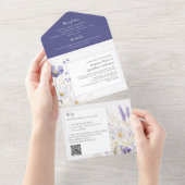 Faire-part de mariage de lavande et de Fleur sauva (Déchirure)