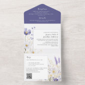 Faire-part de mariage de lavande et de Fleur sauva (À l'intérieur)