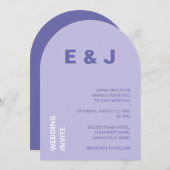 Faire-part de mariage de lavande violette moderne (Devant / Derrière)