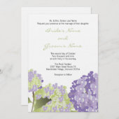 Faire-part de mariage de Lavendar Hydrangea (Devant / Derrière)