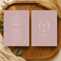 Faire-part de mariage de l'église chapelle rose ma
