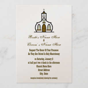 Faire-part de mariage de l'église - De la mariée e