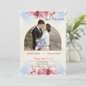 Faire-part de mariage de l'église Rose Blush (Debout devant)