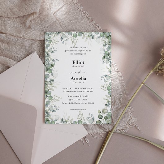 Faire-part de mariage de l'empattement de l'eucaly