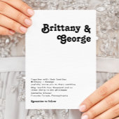 Faire-part de mariage de lettres rétro moderne