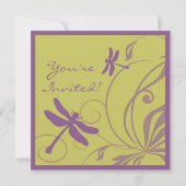 Faire-part de mariage de libellule pourpre (Dos)