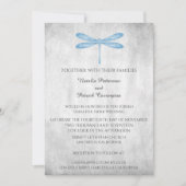 Faire-part de mariage de libellules bleus (Devant)