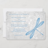Faire-part de mariage de libellules bleus (Devant)