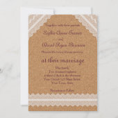 Faire-part de mariage de liège à vin en dentelle v (Devant)