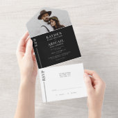 Faire-part de mariage de ligne blanche et noire (Déchirure)