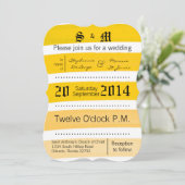 faire-part de mariage de ligne jaune Ombre Stripe  (Debout devant)