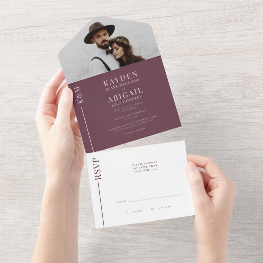 Faire-part de mariage de ligne Mauve (Déchirure)