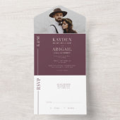 Faire-part de mariage de ligne Mauve (À l'intérieur)