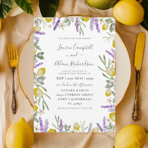 Faire-part de mariage de limonage rustique citron