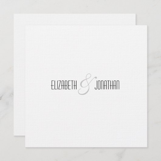 Faire-part de mariage de lin de code QR moderne (Devant / Derrière)