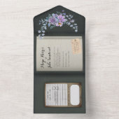 Faire-part de mariage de livre d'aquarelle couleur (À l'intérieur)