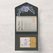 Faire-part de mariage de livre d'aquarelle couleur (À l'intérieur)