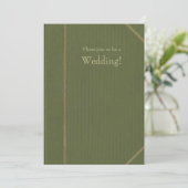 Faire-part de mariage de livre Vintage vert (Debout devant)