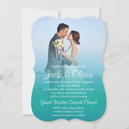 Faire-part de mariage de l'océan (Devant)