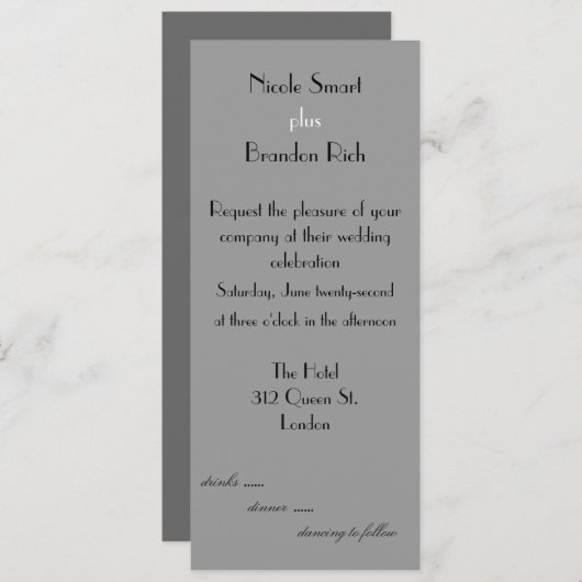 Faire-part de mariage de logo moderne (Devant / Derrière)