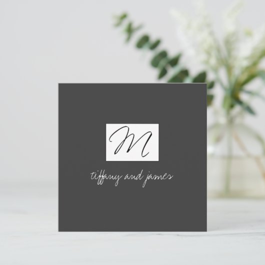 Faire-part de mariage de logo Monogramme moderne (Debout devant)
