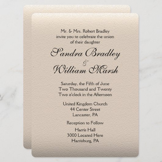 Faire-part de mariage de look cuir (Devant / Derrière)