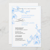 Faire-part de mariage de l'orchidée bleue (Devant / Derrière)