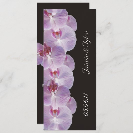 Faire-part de mariage de l'orchidée mauve (Devant / Derrière)