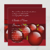 Faire-part de mariage de l'ornement rouge de Noël (Devant / Derrière)
