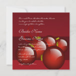 Faire-part de mariage de l'ornement rouge de Noël<br><div class="desc">Cette première invitation ci-dessous a le RSVP inclus au bas de la carte - Carré Fancy Swirl Faire-part de mariage Montré avec la carte noire, mais vous choisissez des couleurs de carte de plus de 200 couleurs - plus de 200 couleurs de police trop et de nombreux styles de polices...</div>