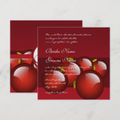 Faire-part de mariage de l'ornement rouge de Noël (Devant / Derrière)