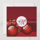 Faire-part de mariage de l'ornement rouge de Noël (Dos)