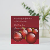 Faire-part de mariage de l'ornement rouge de Noël (Debout devant)