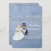 Faire-part de mariage de l'ours en peluche et de l (Devant / Derrière)