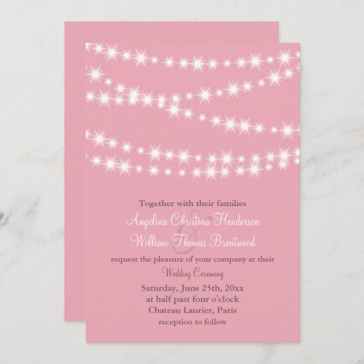 Faire-part de mariage de lumières à double axe (ro (Devant / Derrière)