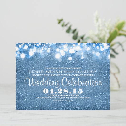 faire-part de mariage de lumières de chaîne de par (Debout devant)