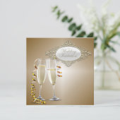 Faire-part de mariage de lunettes de champagne cla (Debout devant)